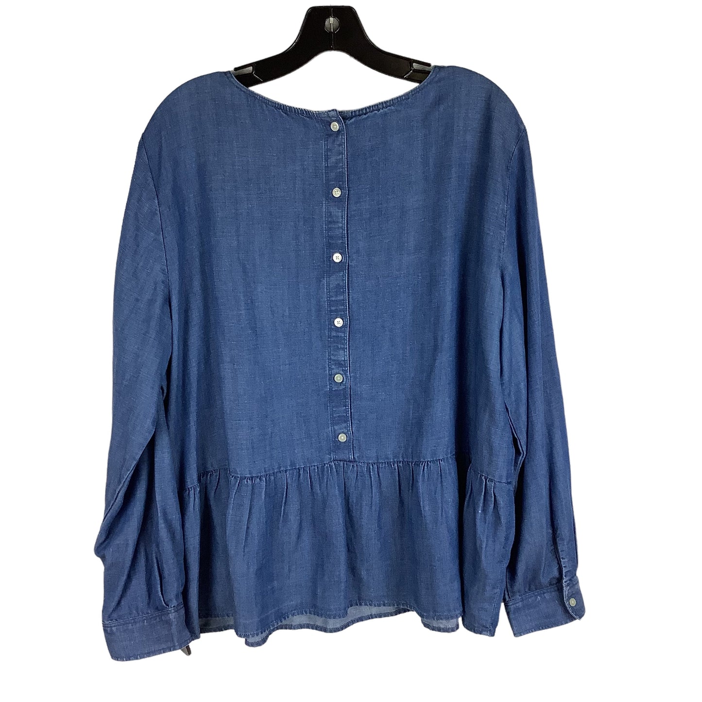 Blue Denim Top Long Sleeve Loft, Size Xl