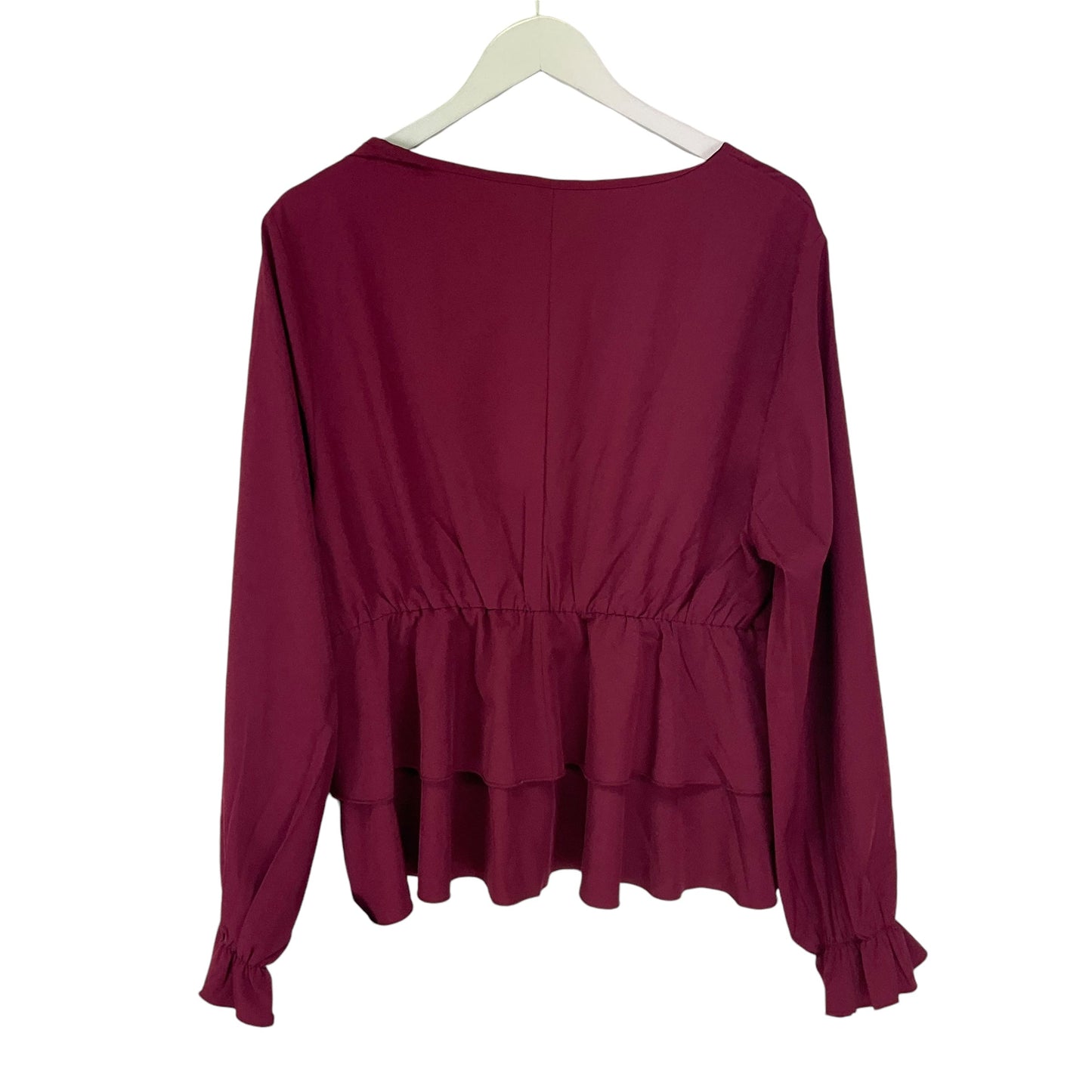 Top Long Sleeve By Shein In Red, Size: 1x