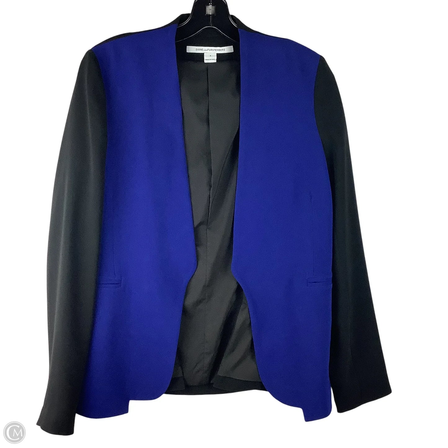 Blazer Designer By Diane Von Furstenberg In Blue, Size: 4