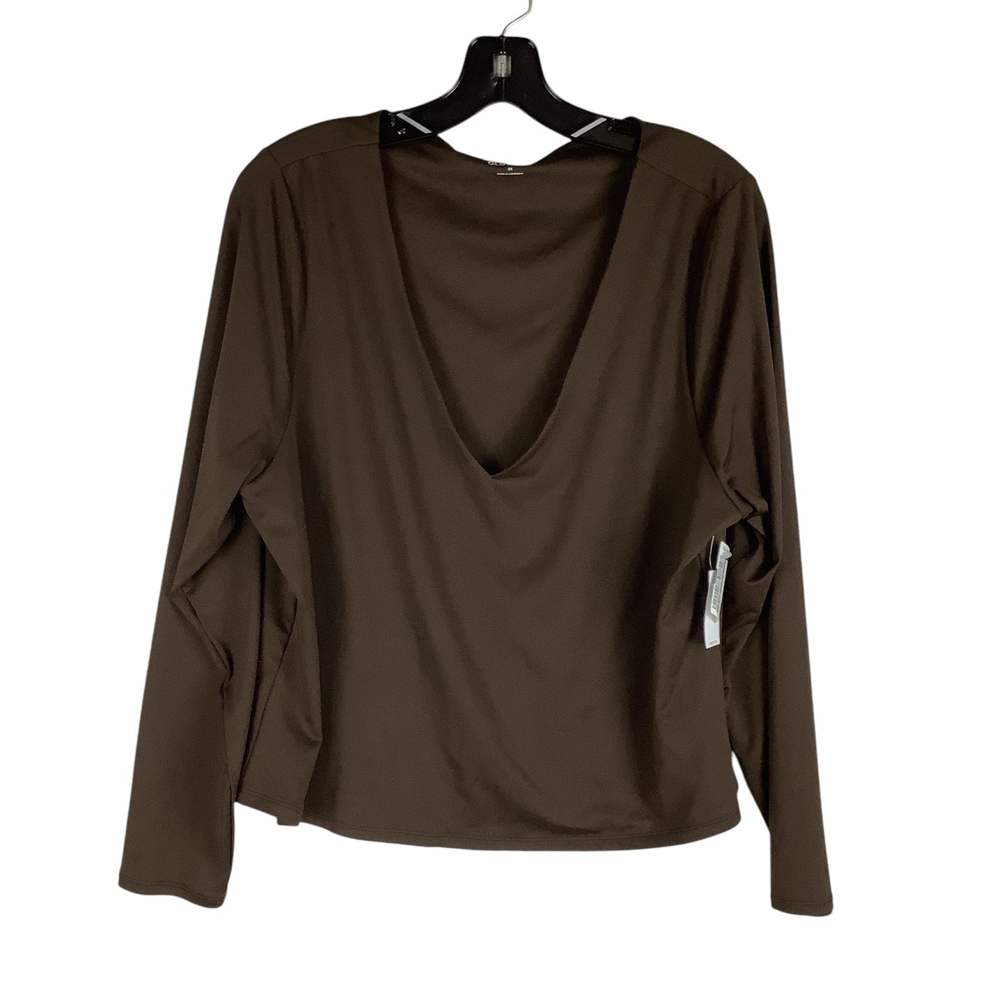 Top Long Sleeve By Old Navy In Brown, Size: 2x