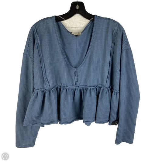 Top Long Sleeve By Altard State In Blue, Size: M