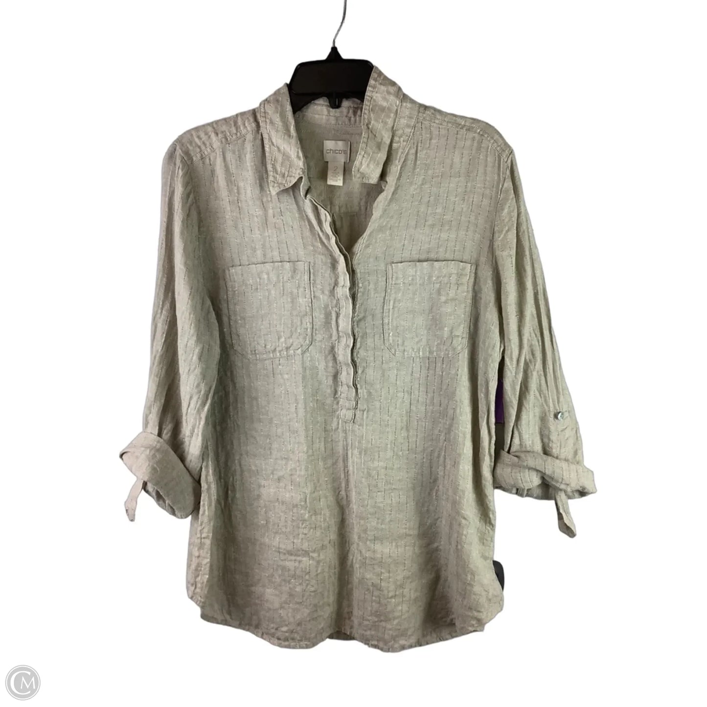 Top Short Sleeve By Chicos In Tan, Size: 2