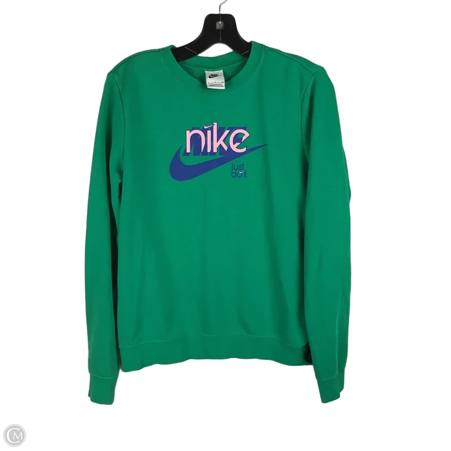 Sweatshirt Collar By Nike In Green, Size: S