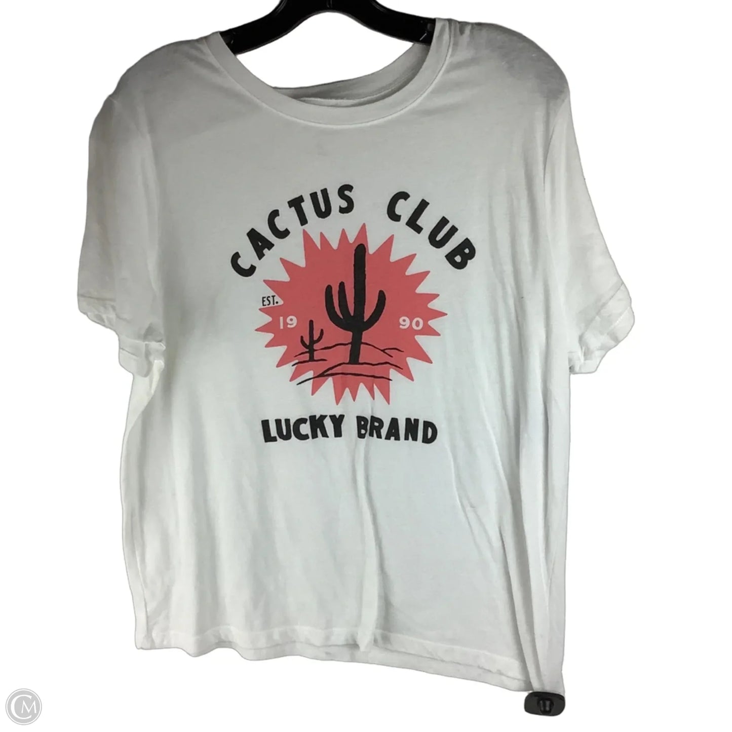 Top Short Sleeve By Lucky Brand In White, Size: Xl