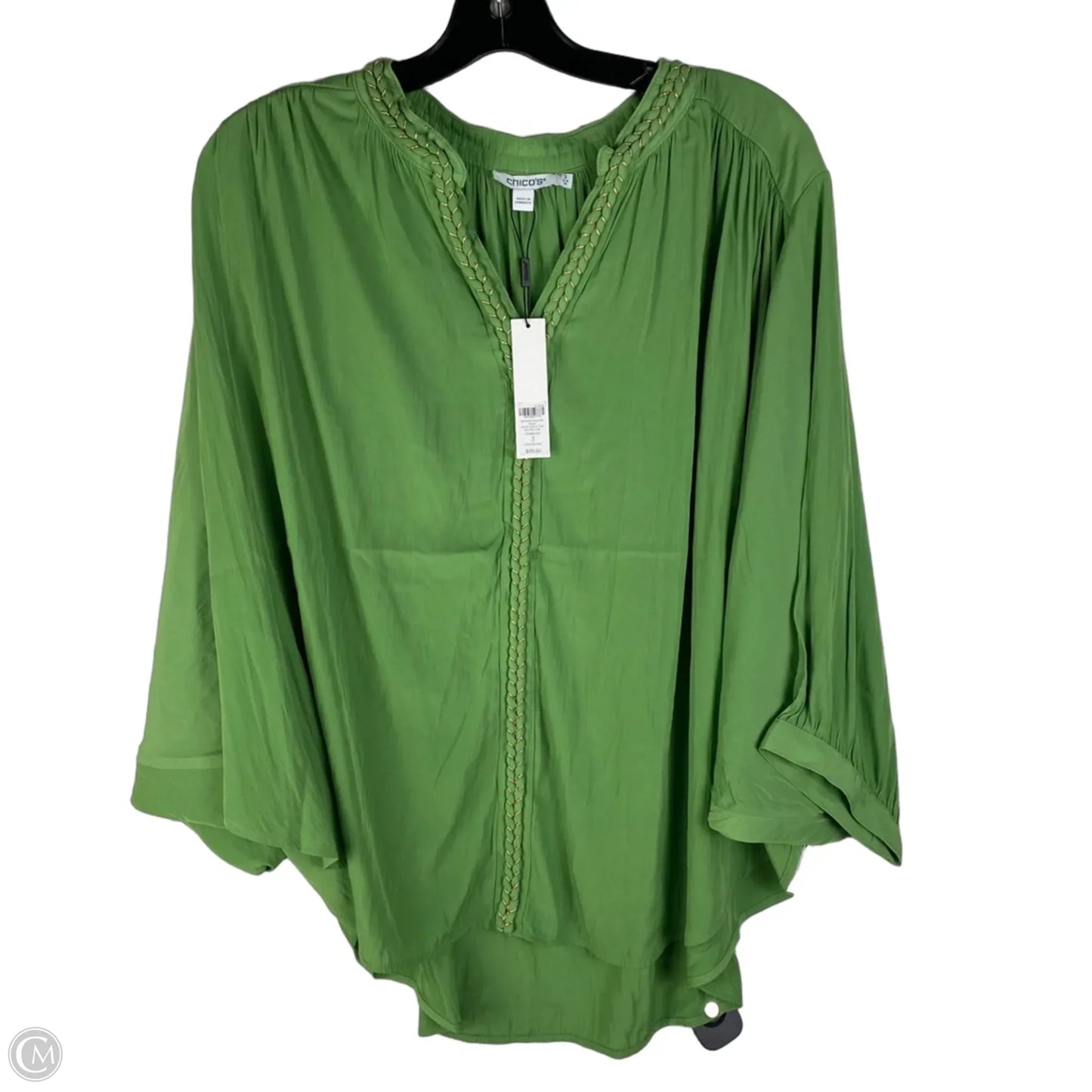 Top Long Sleeve By Chicos In Green, Size: Xl