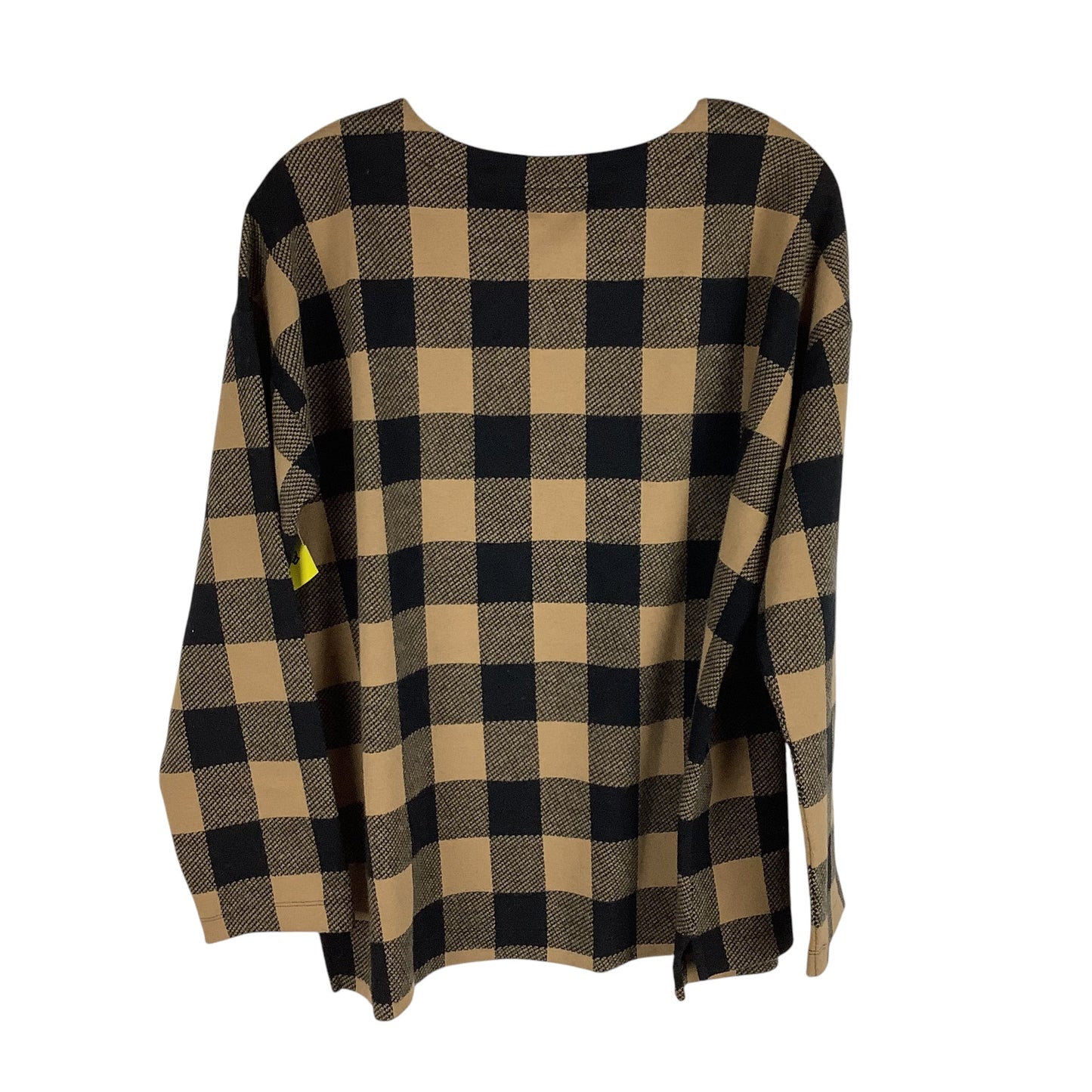 Top Long Sleeve By J. Jill In Checkered Pattern, Size: L