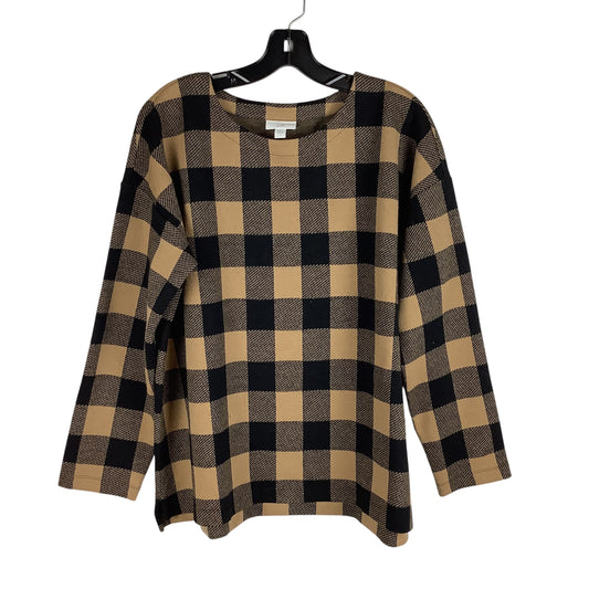 Top Long Sleeve By J. Jill In Checkered Pattern, Size: L