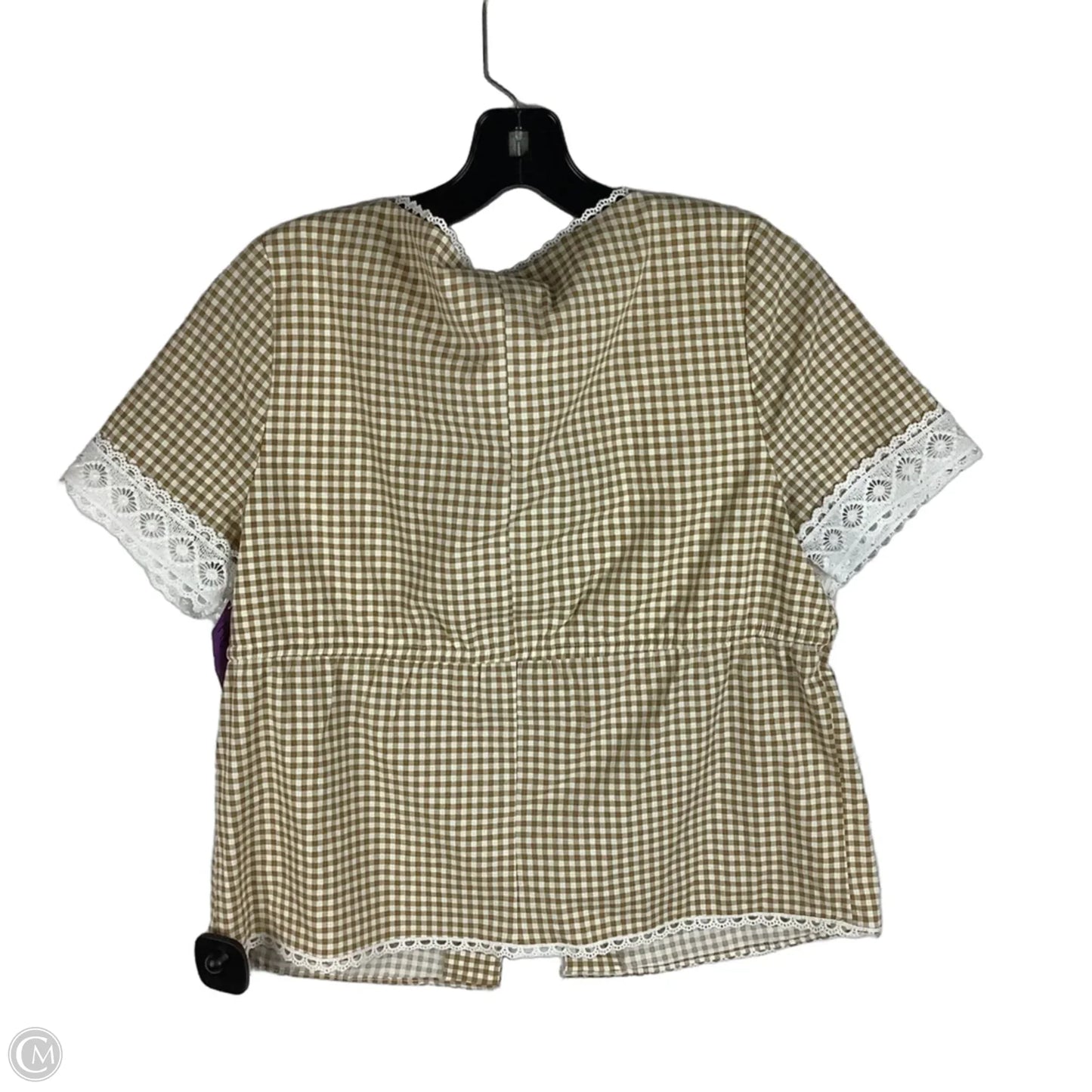 Top Short Sleeve By Bagatelle In Checkered Pattern, Size: M