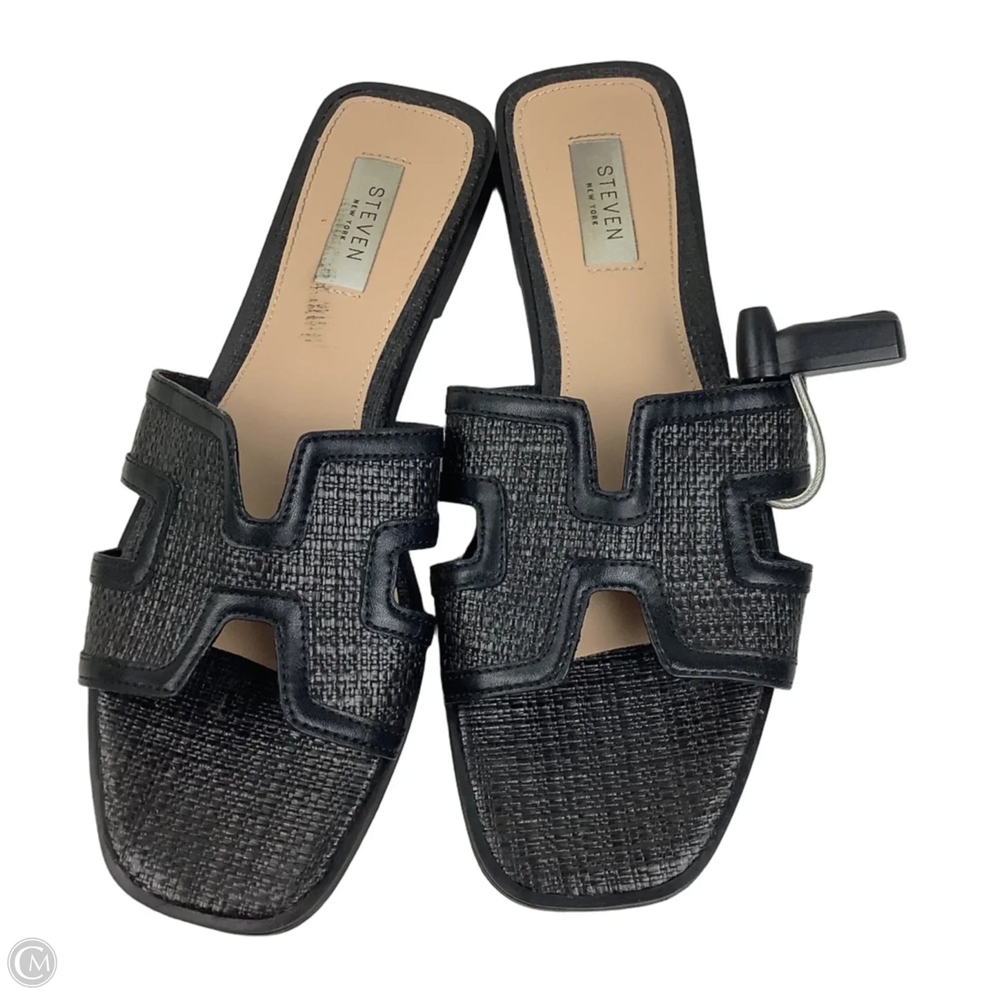 Sandals Flats By Clothes Mentor In Black, Size: 10