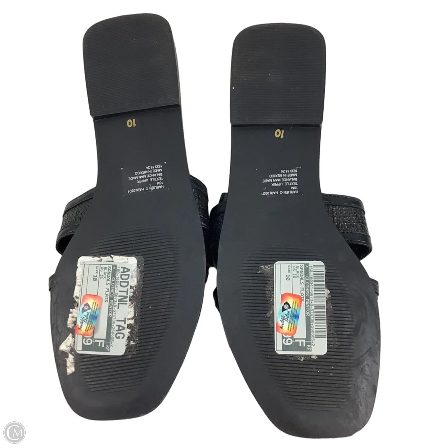 Sandals Flats By Clothes Mentor In Black, Size: 10