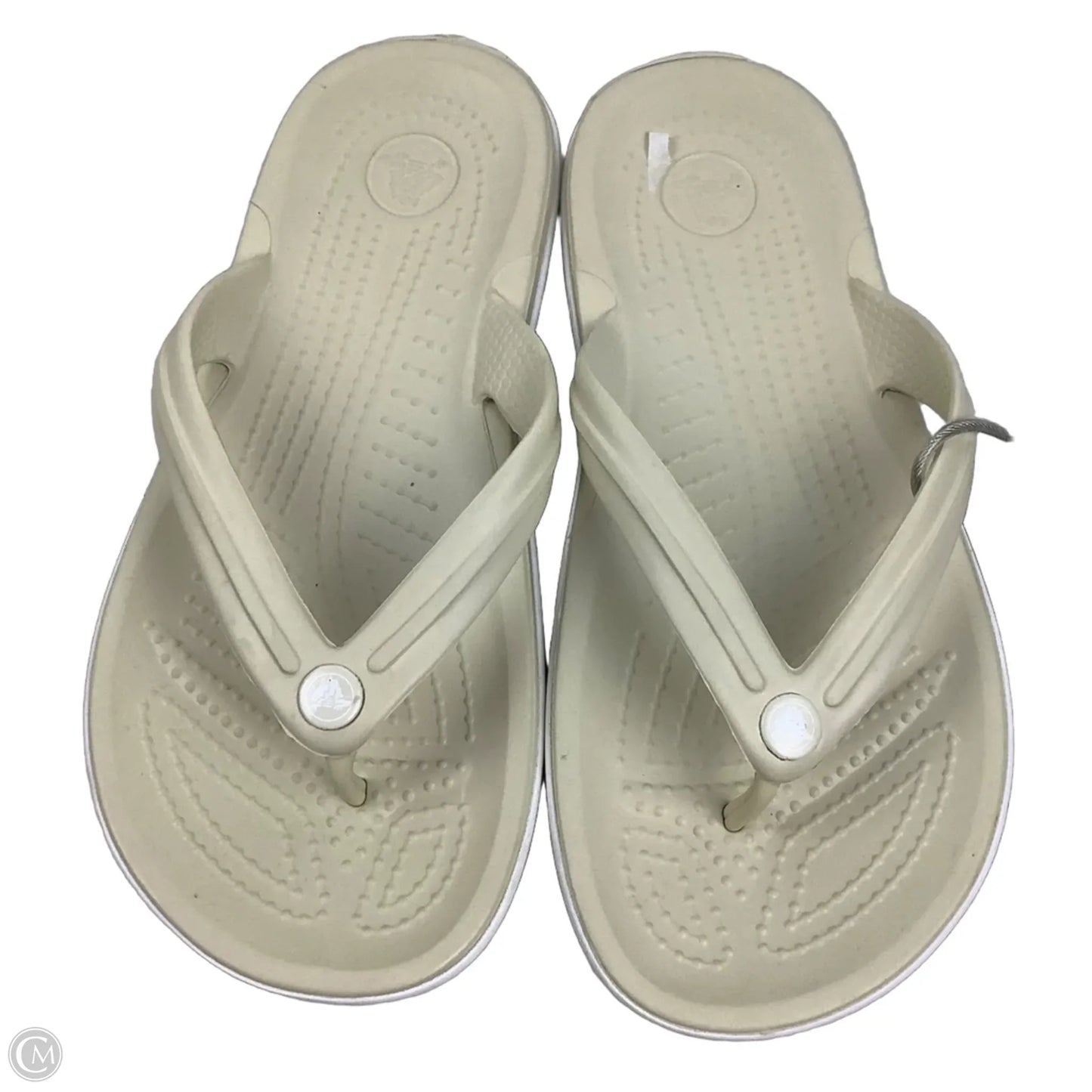 Sandals Flip Flops By Crocs In Tan, Size: 6