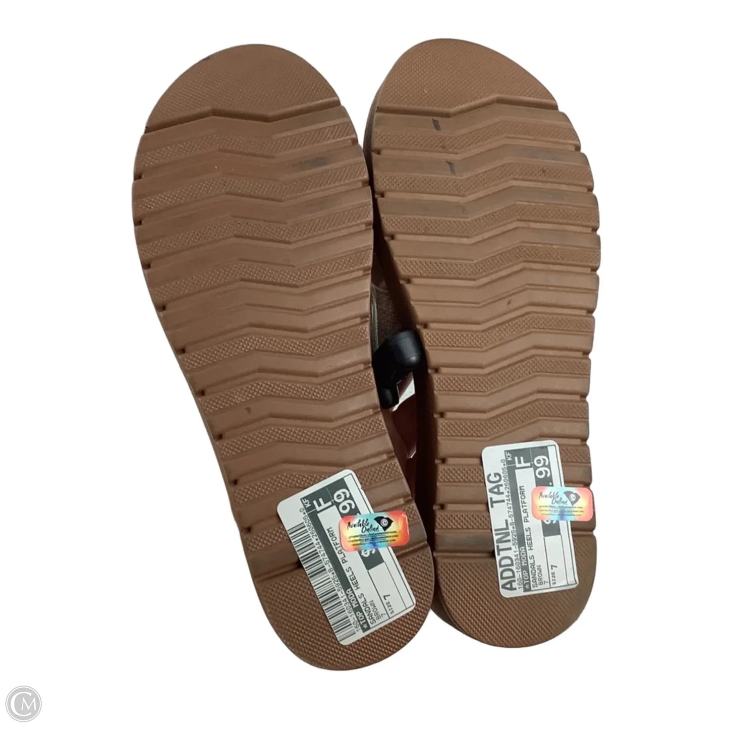 Sandals Heels Platform By Top Moda In Brown, Size: 7