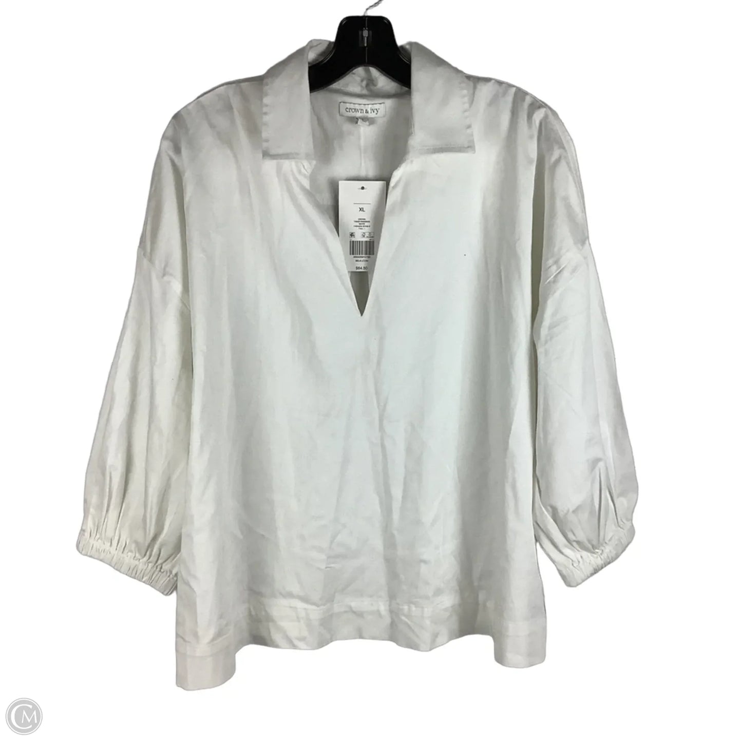 Top Long Sleeve By Crown And Ivy In White, Size: Xl