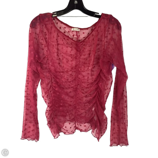 Top Long Sleeve By Free People In Red, Size: L