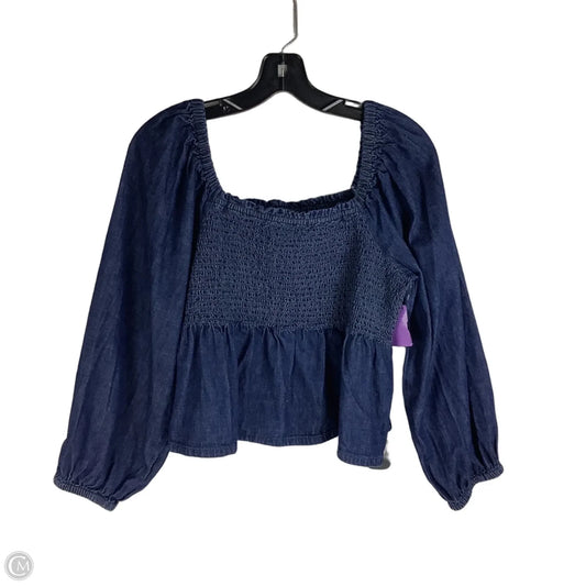 Top Long Sleeve By J. Crew In Blue, Size: Xxl