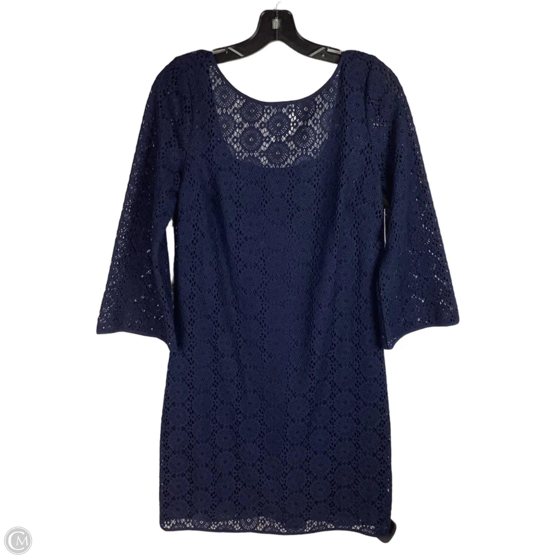 lilly pulitzer navy lace dress NEW LILLY PULITZER Georgi Lace Dress Boca Blue Two Tone Carnival Lace Sz 0