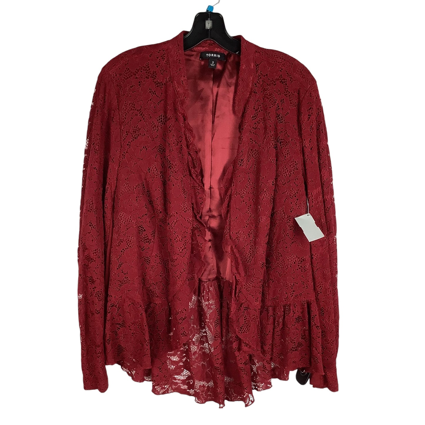 Blazer By Torrid In Red, Size: 2X