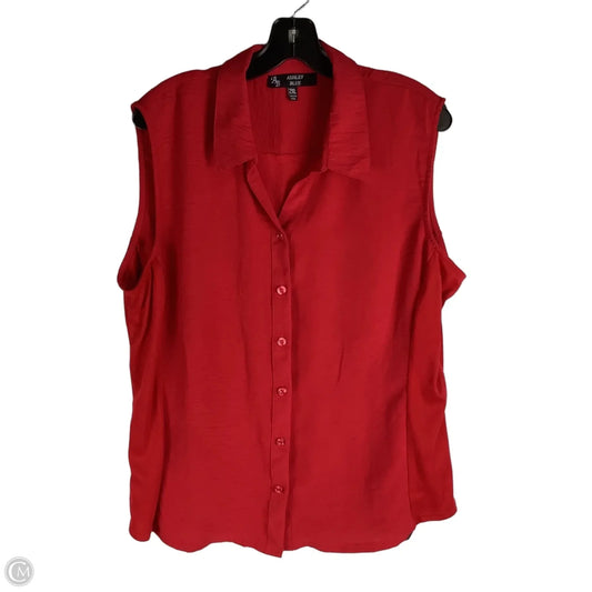 Top Sleeveless By Clothes Mentor In Red, Size: 2x
