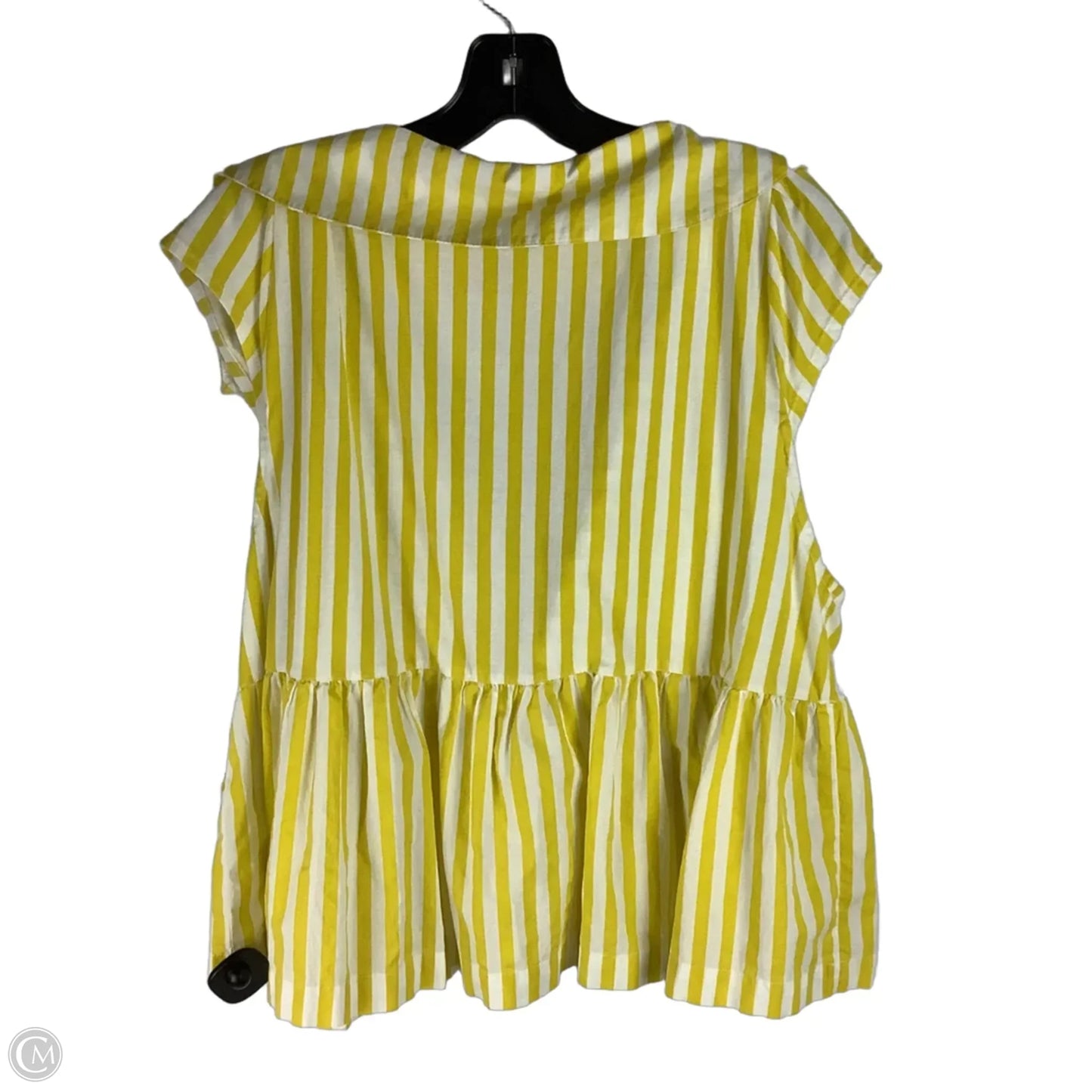 Top Sleeveless By Anthropologie In White & Yellow, Size: Xl