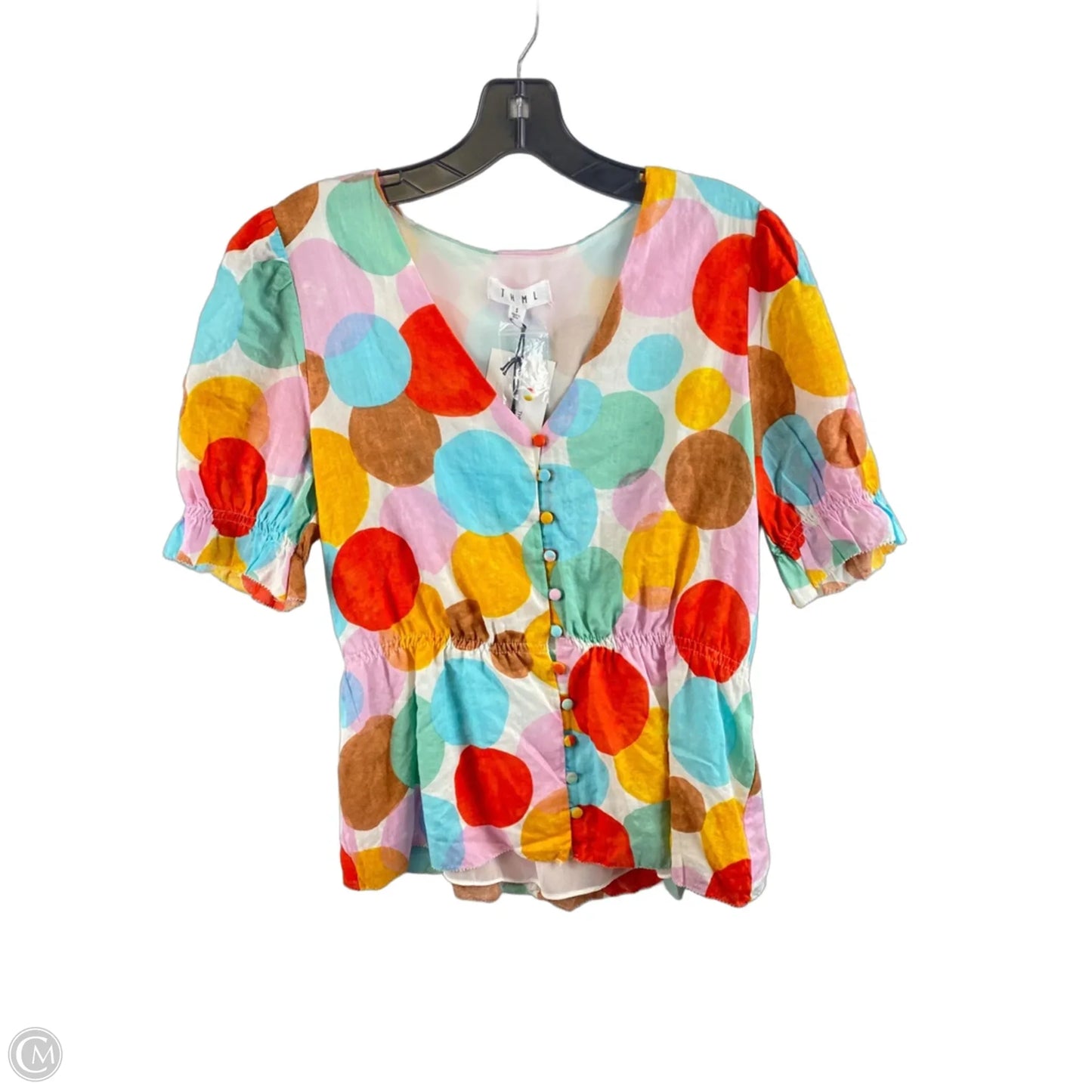 Top Short Sleeve By Thml In Polkadot Pattern, Size: S
