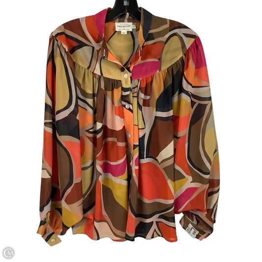 Top Long Sleeve By Molly Bracken In Multi-colored, Size: Xs