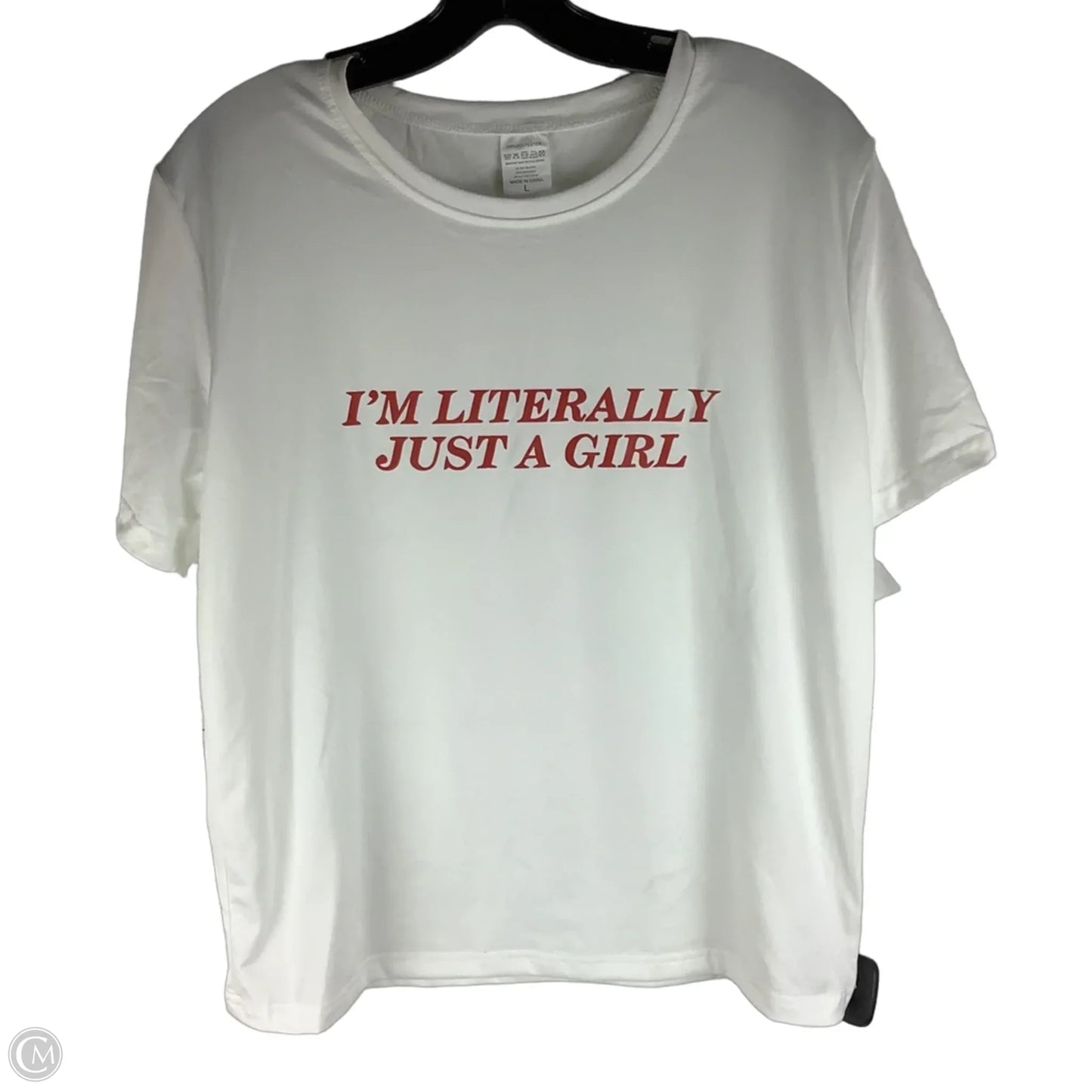Top Short Sleeve By Clothes Mentor In White, Size: L