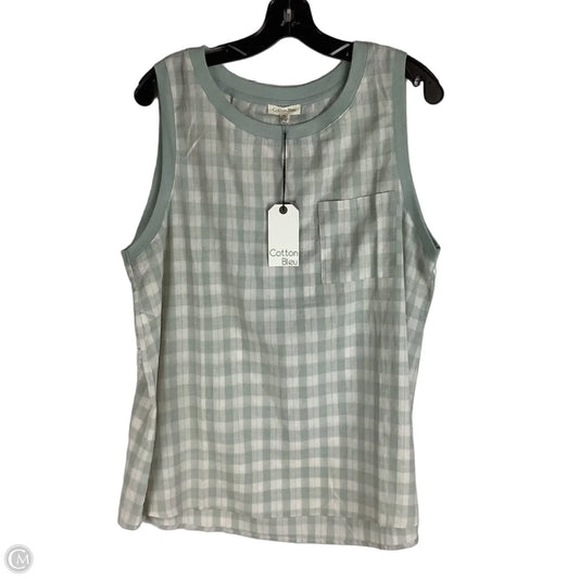 Top Sleeveless By Cotton Bleu In Checkered Pattern, Size: Xl