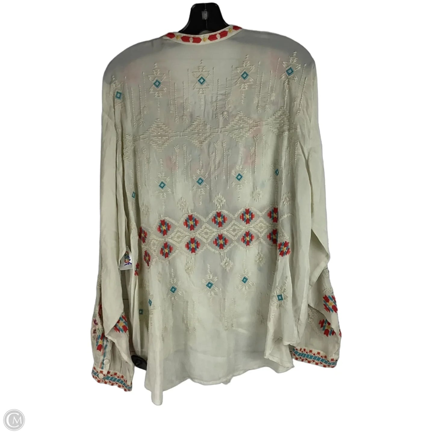Top Long Sleeve By Johnny Was In Floral Print, Size: Xl