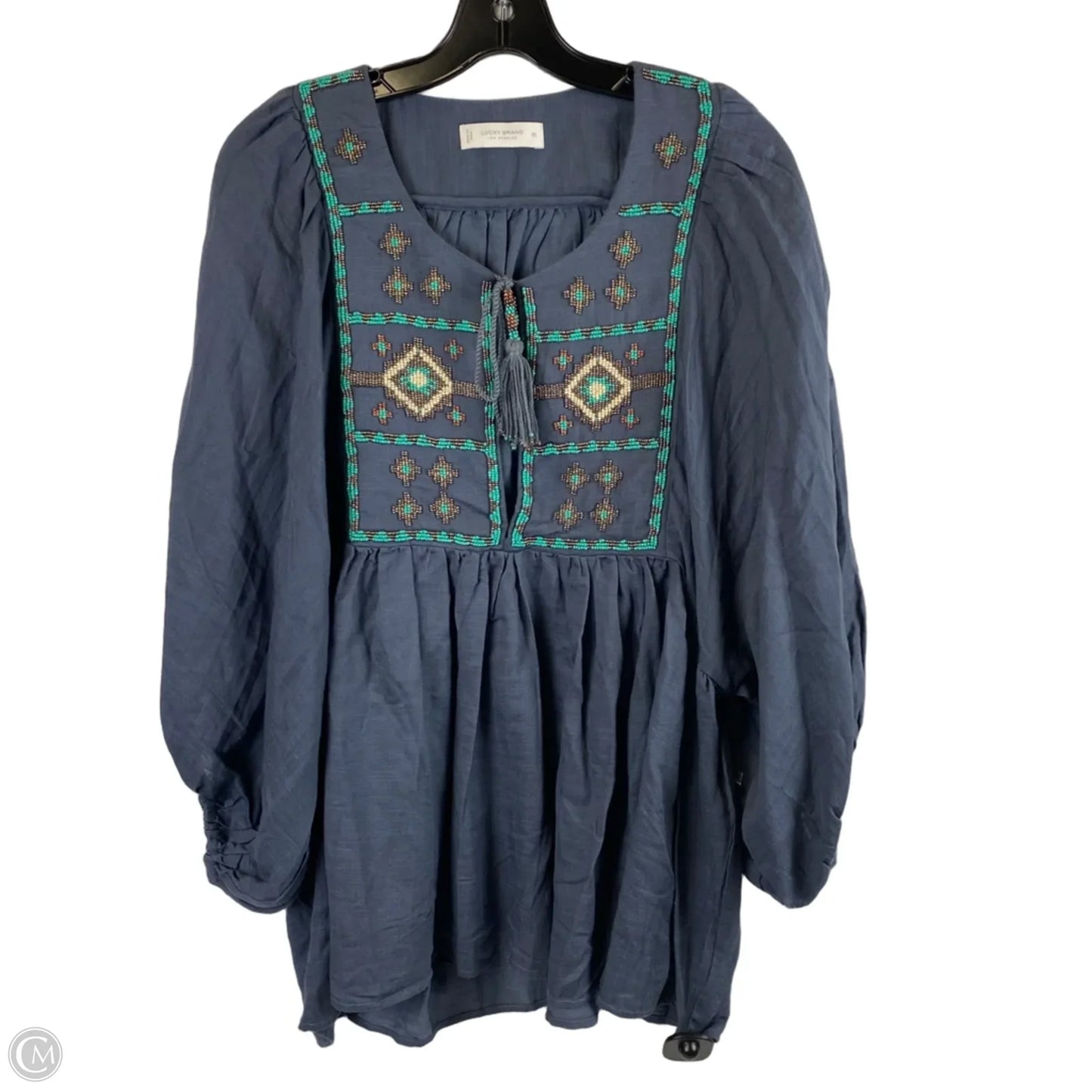 Top Long Sleeve By Lucky Brand In Blue, Size: Xl