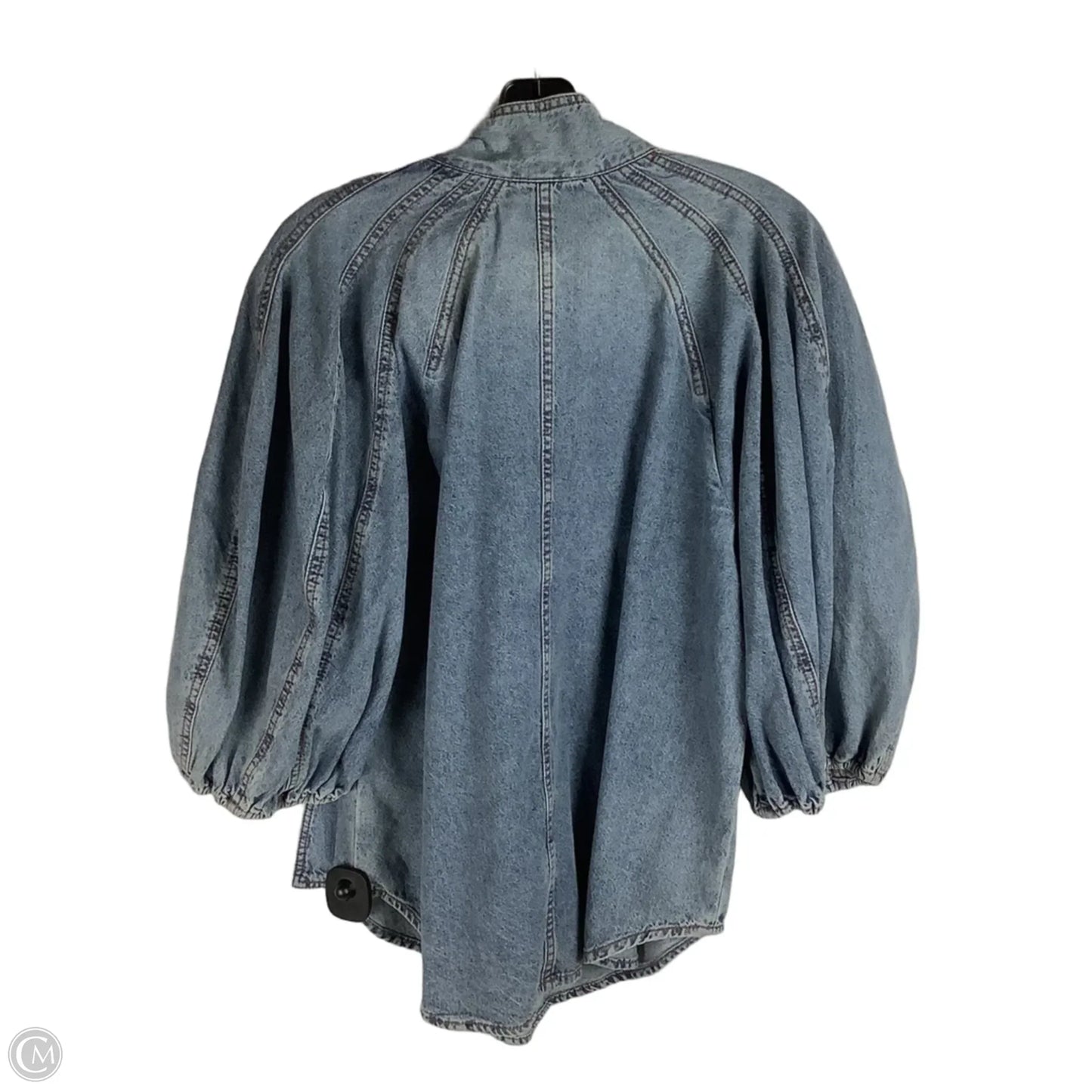 Top 3/4 Sleeve By A Loves A In Blue Denim, Size: L