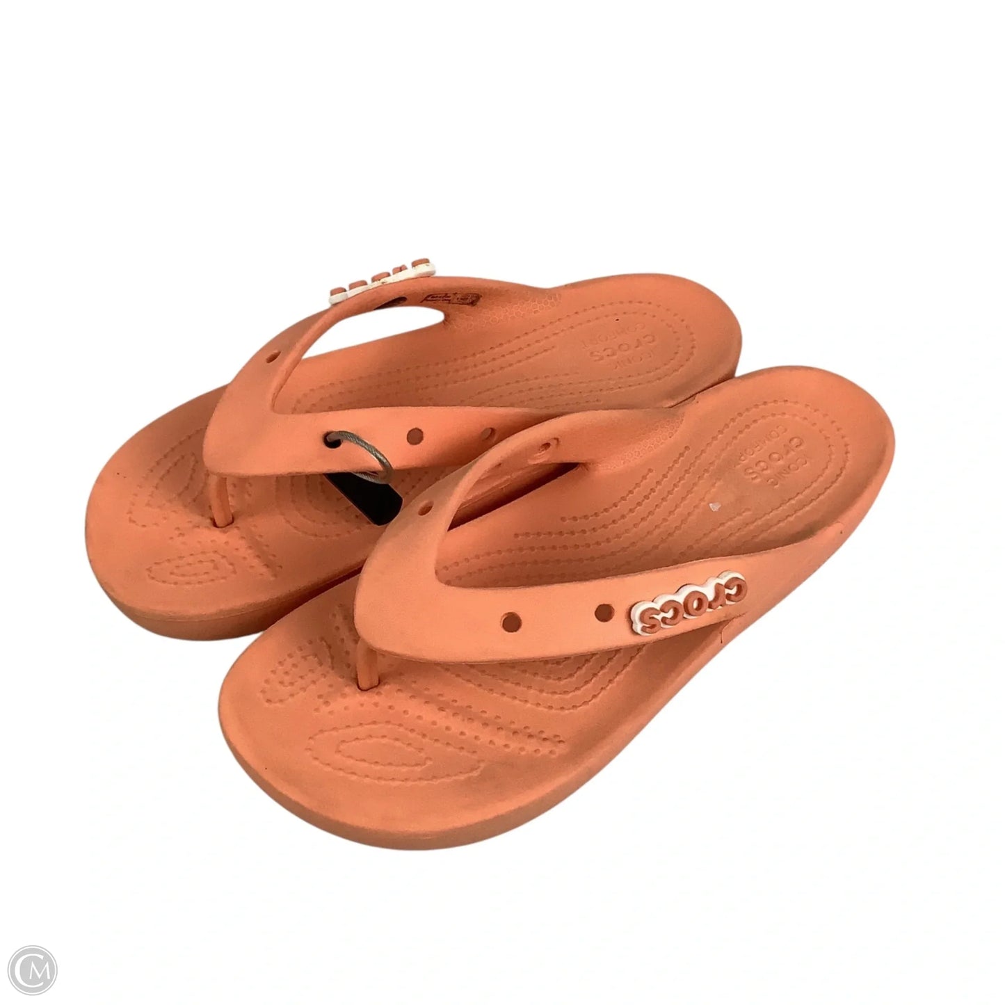 Sandals Flip Flops By Crocs In Orange, Size: 9
