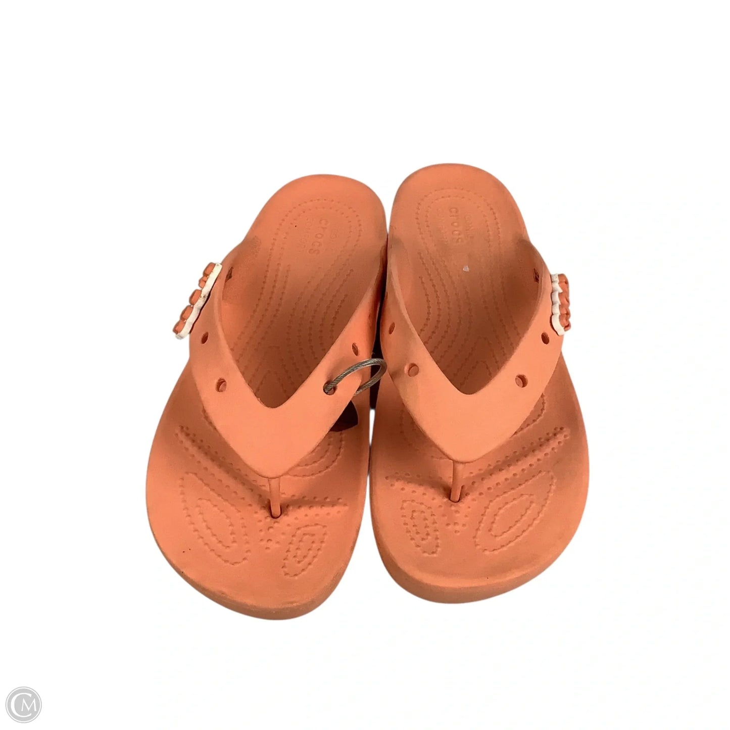 Sandals Flip Flops By Crocs In Orange, Size: 9