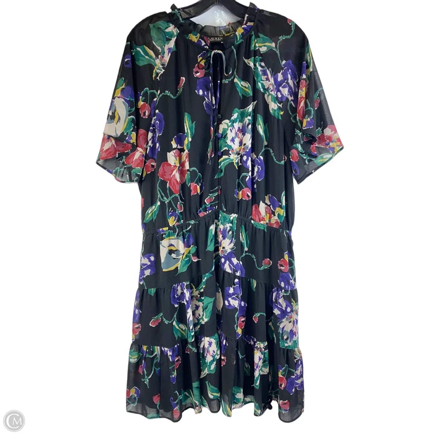 Dress Casual Midi By Lauren By Ralph Lauren In Floral Print, Size: 16