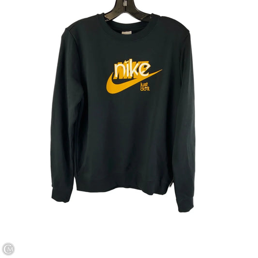 Sweatshirt Collar By Nike In Black & Yellow, Size: S