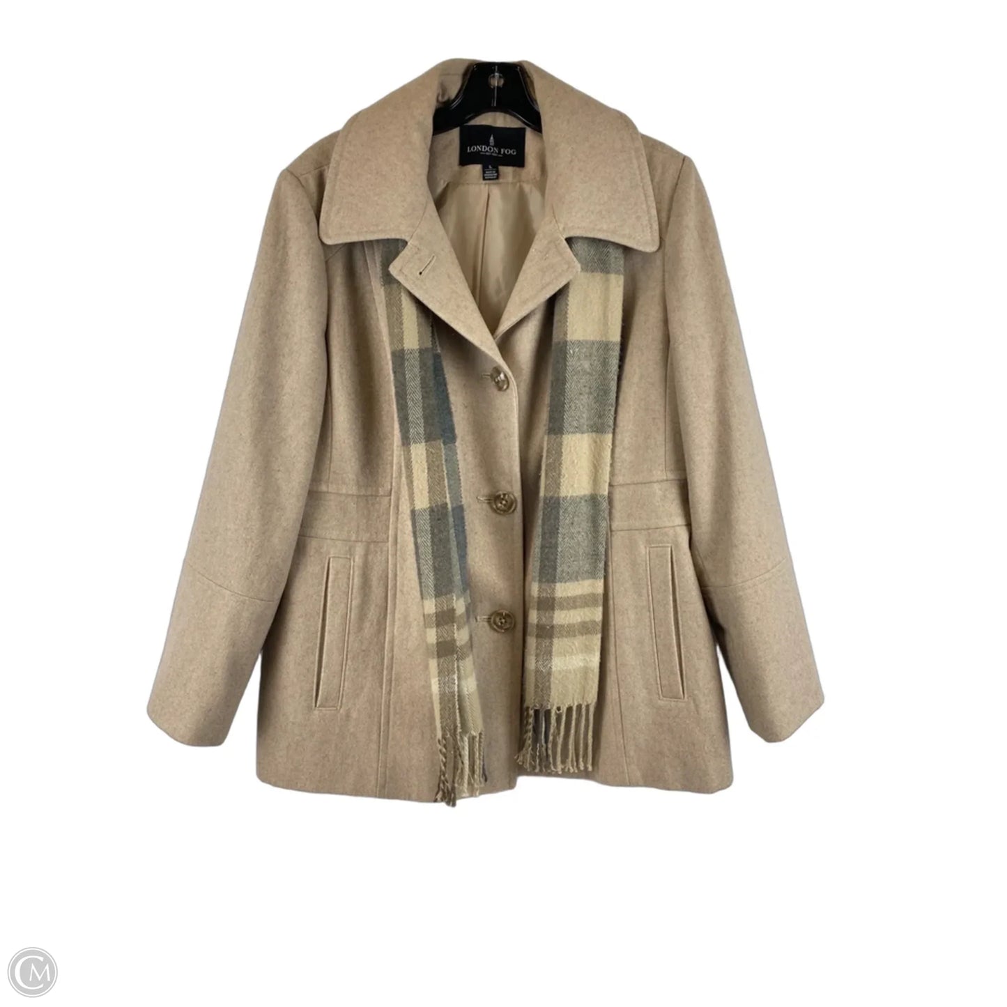 Coat Peacoat By London Fog In Tan, Size: L