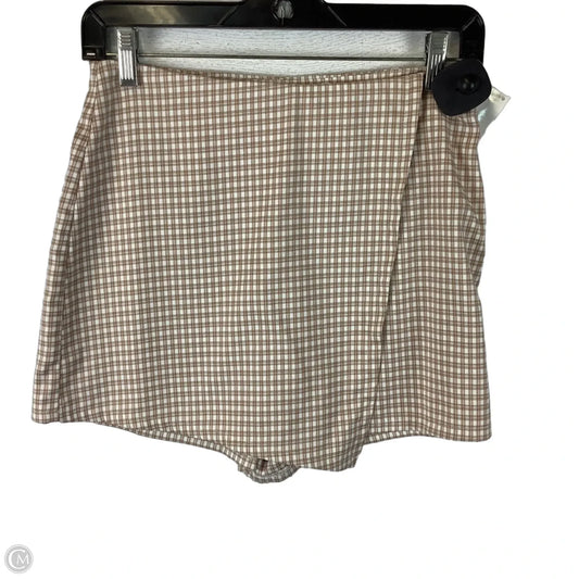 Skirt Mini & Short By Vestique In Brown & White, Size: M