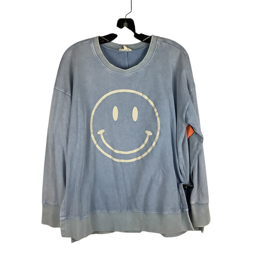 Sweatshirt Collar By Easel In Blue, Size: M