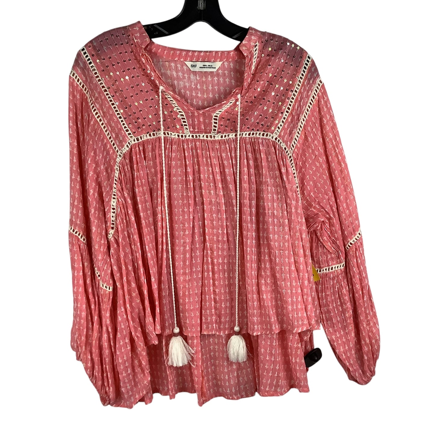 Top Long Sleeve By Clothes Mentor In Pink, Size: L