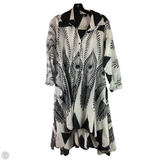 Dress Casual Midi By Clothes Mentor In Black & White, Size: M