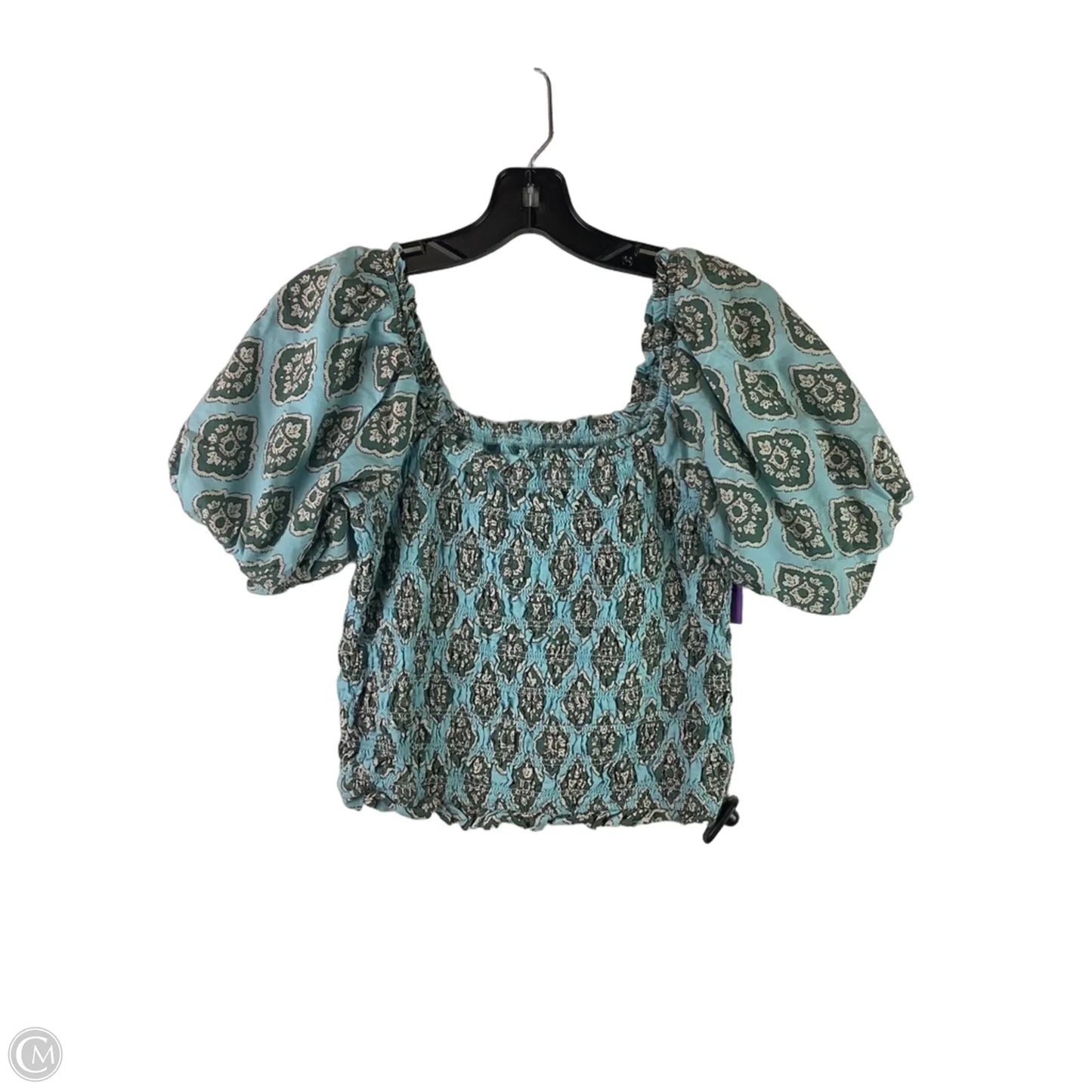 Top Short Sleeve By Maurices In Blue & Green, Size: S