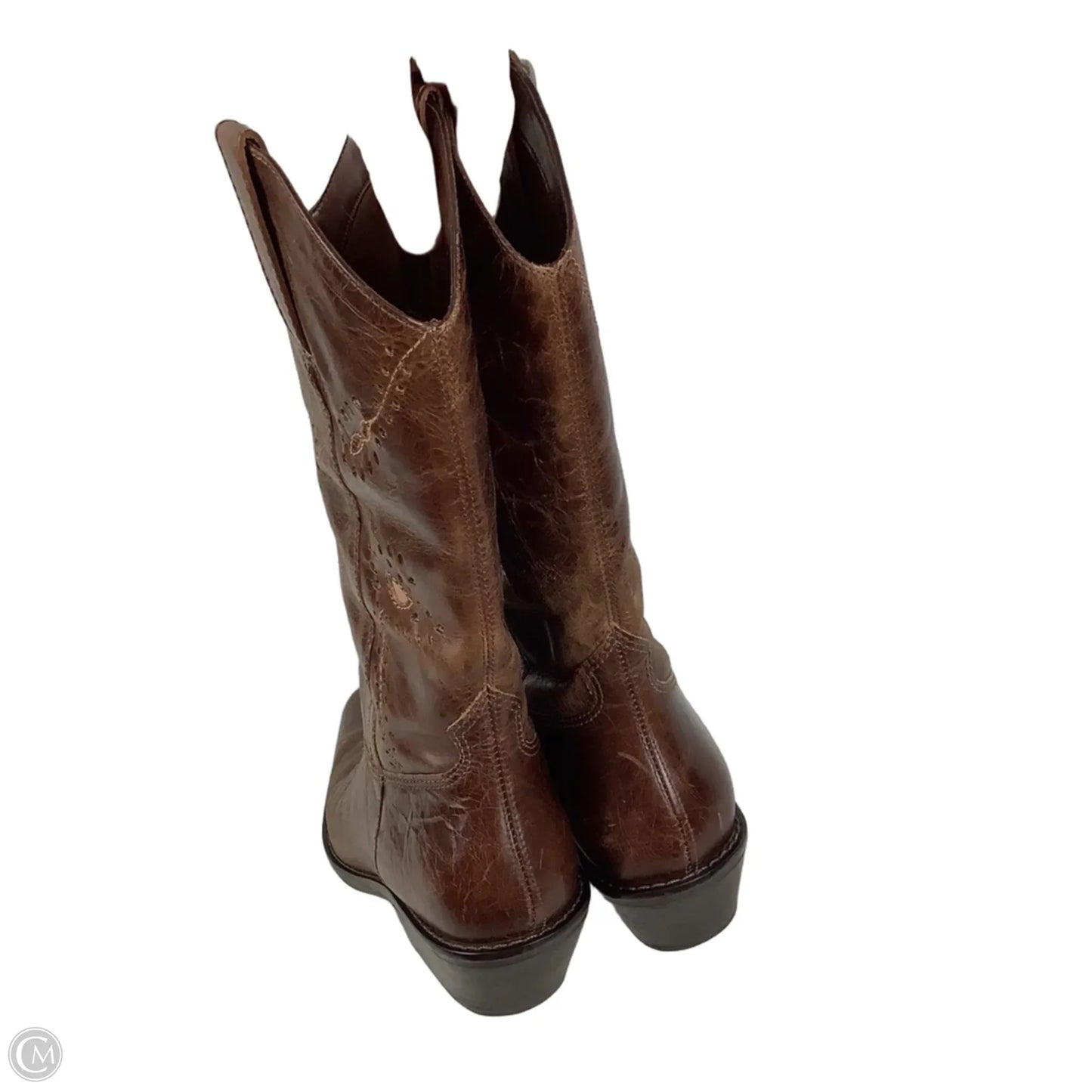 Boots Leather By Clothes Mentor In Brown, Size: 5.5