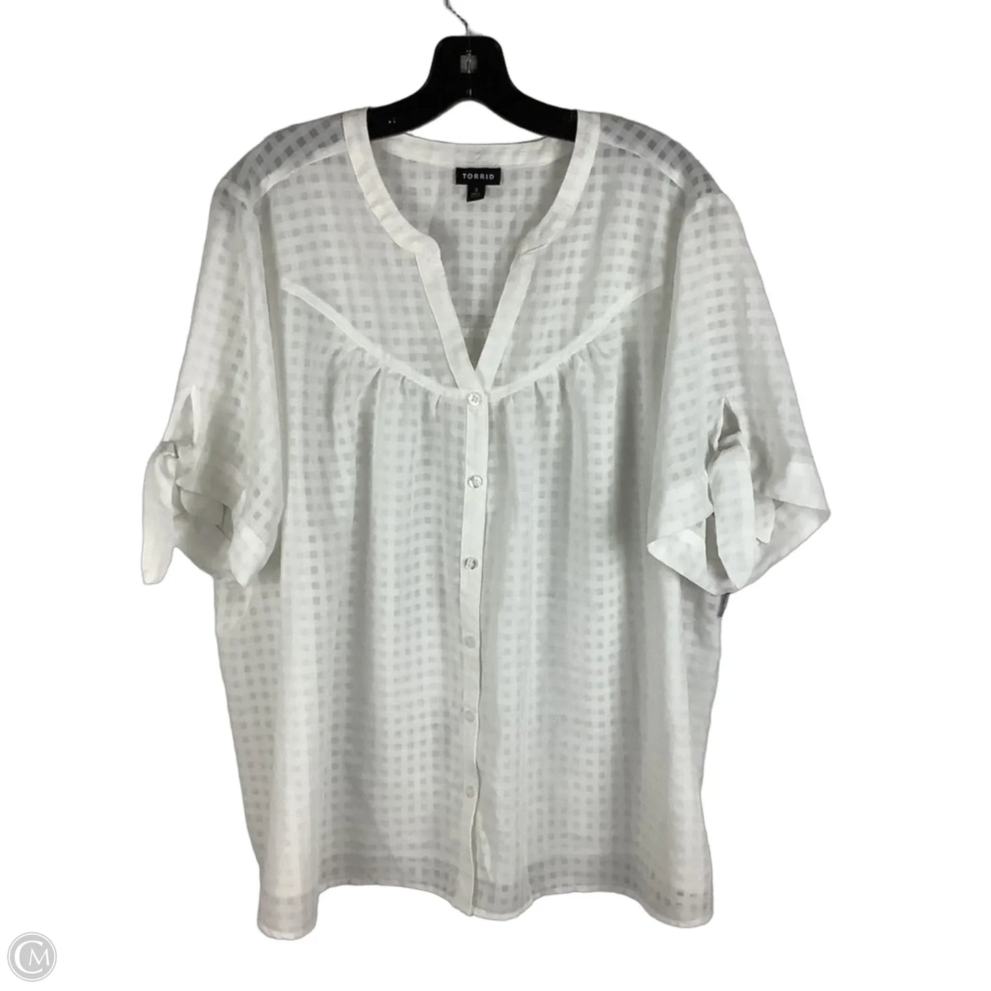 Top Short Sleeve By Torrid In White, Size: 3x