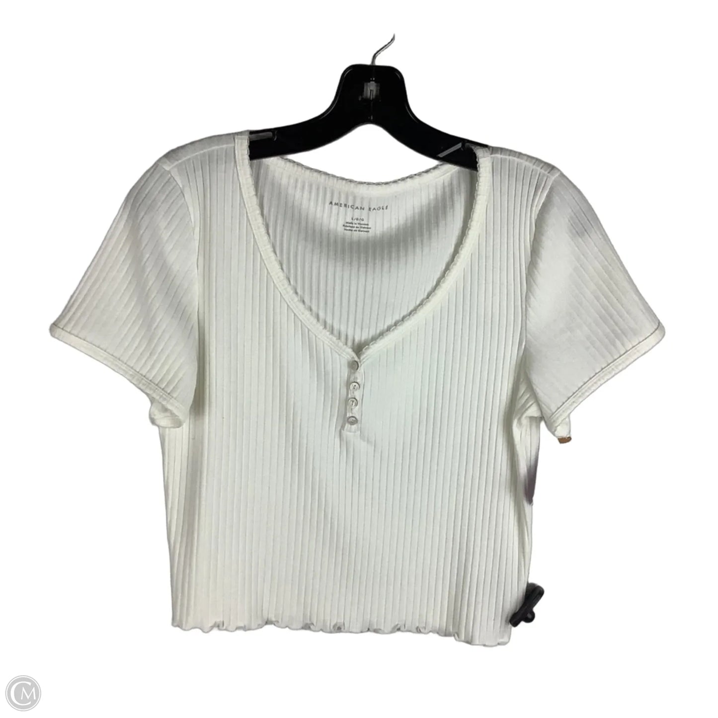 Top Short Sleeve By American Eagle In White, Size: L