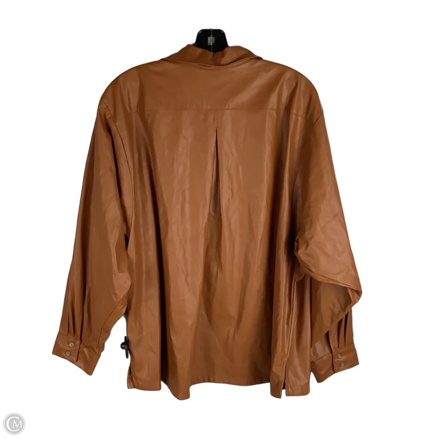 Top Long Sleeve By Anthropologie In Brown, Size: 1x