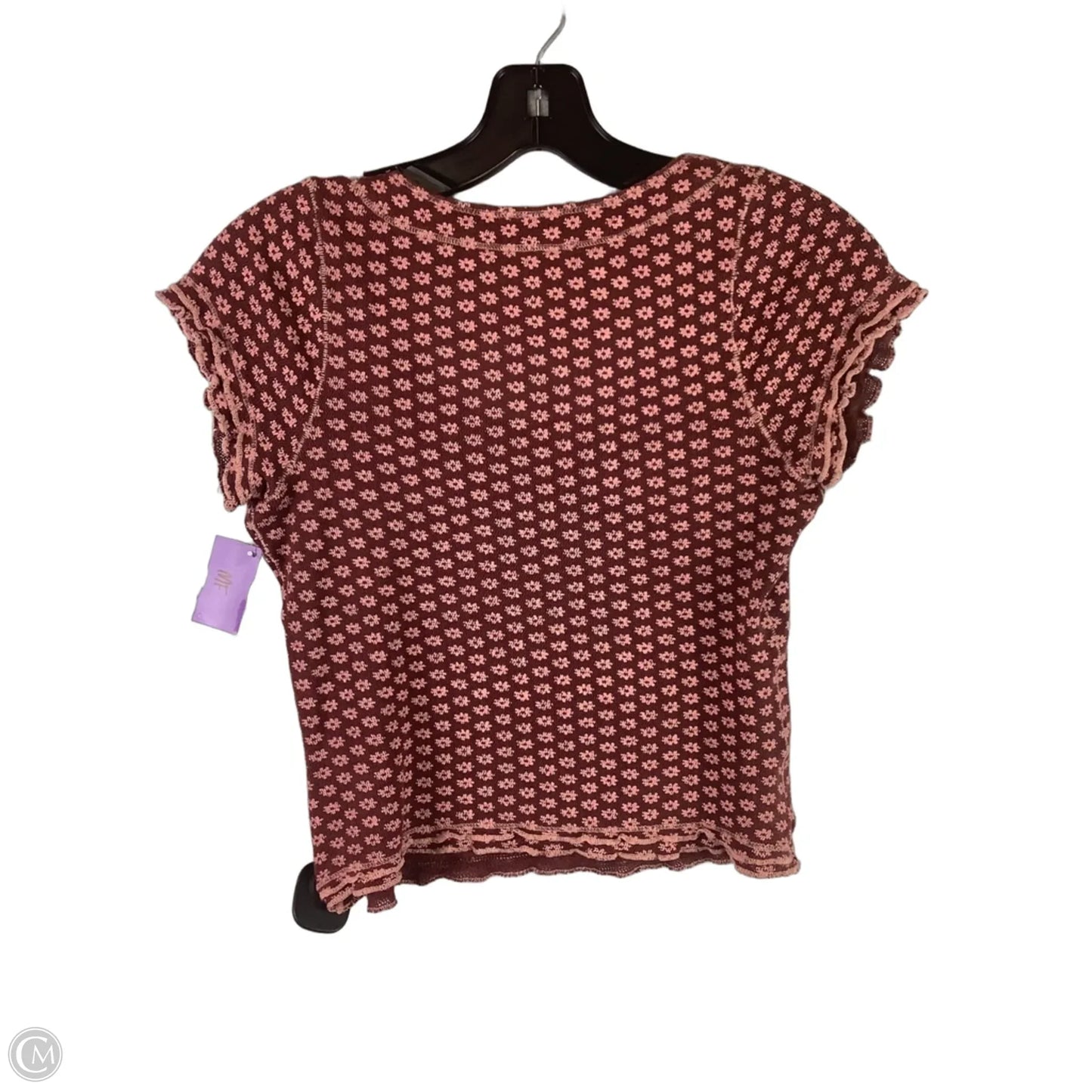 Top Short Sleeve By Free People In Floral Print, Size: S