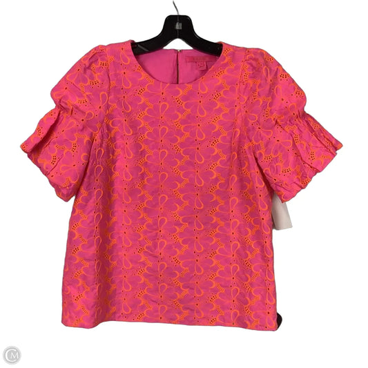 Top Short Sleeve Designer By Lilly Pulitzer In Orange & Pink, Size: M