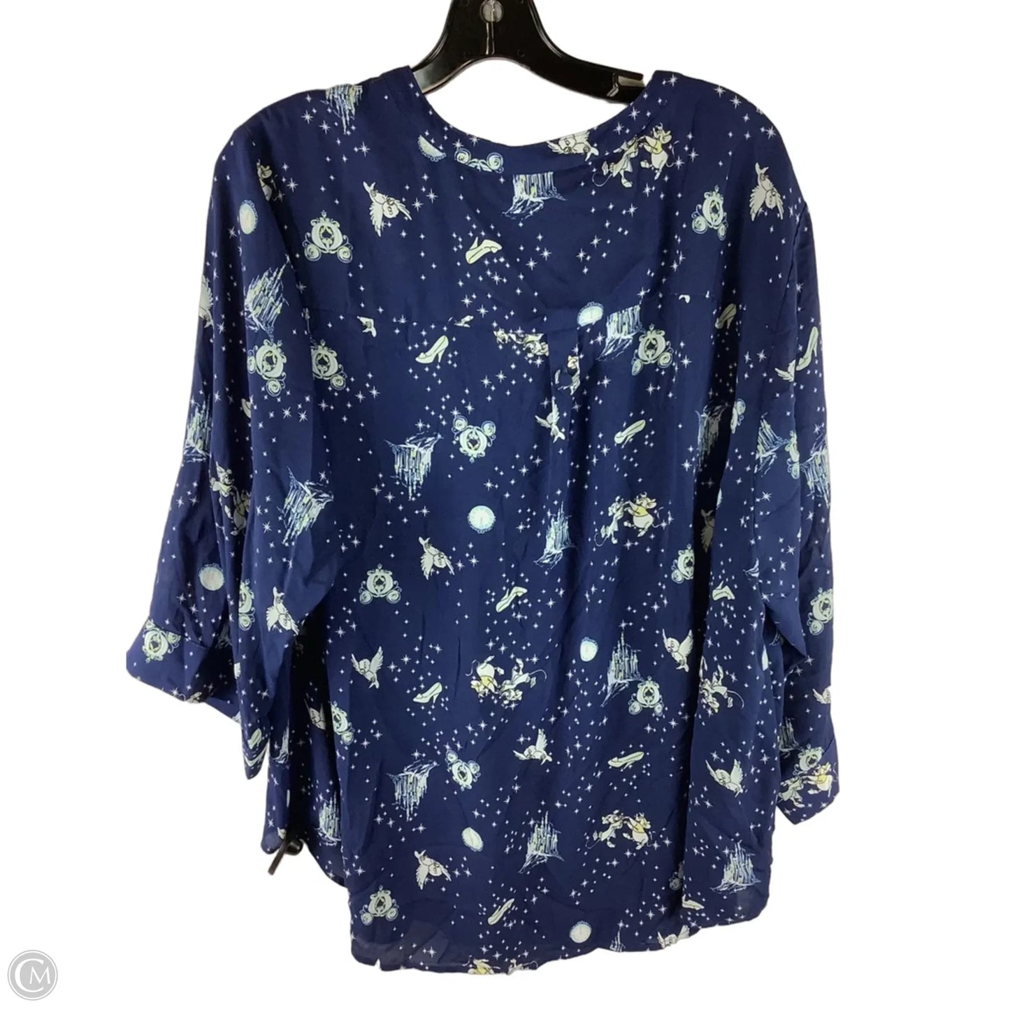 Top 3/4 Sleeve By Disney In Blue, Size: 3x