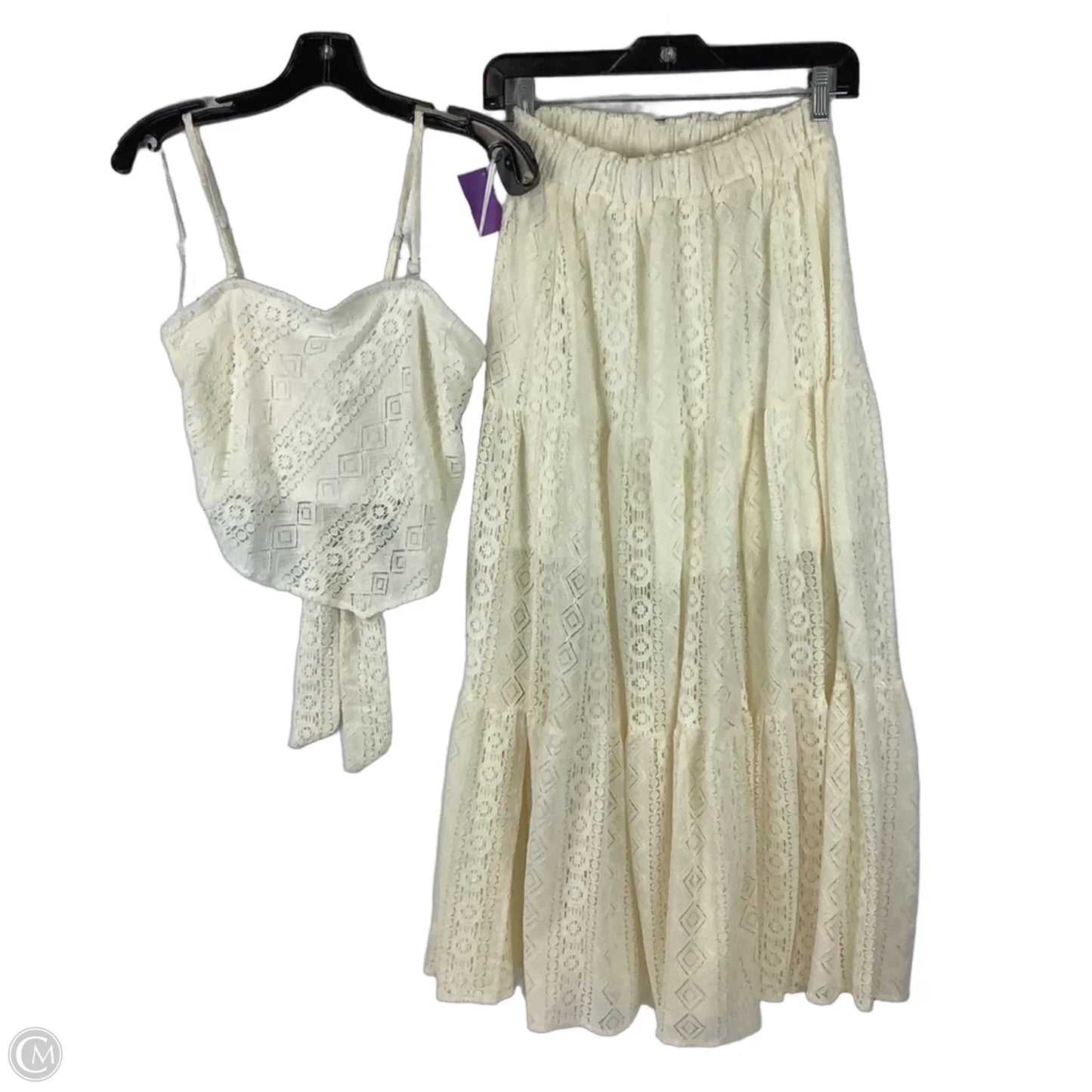 Skirt Set 2pc By Miou Muse In Cream, Size: S