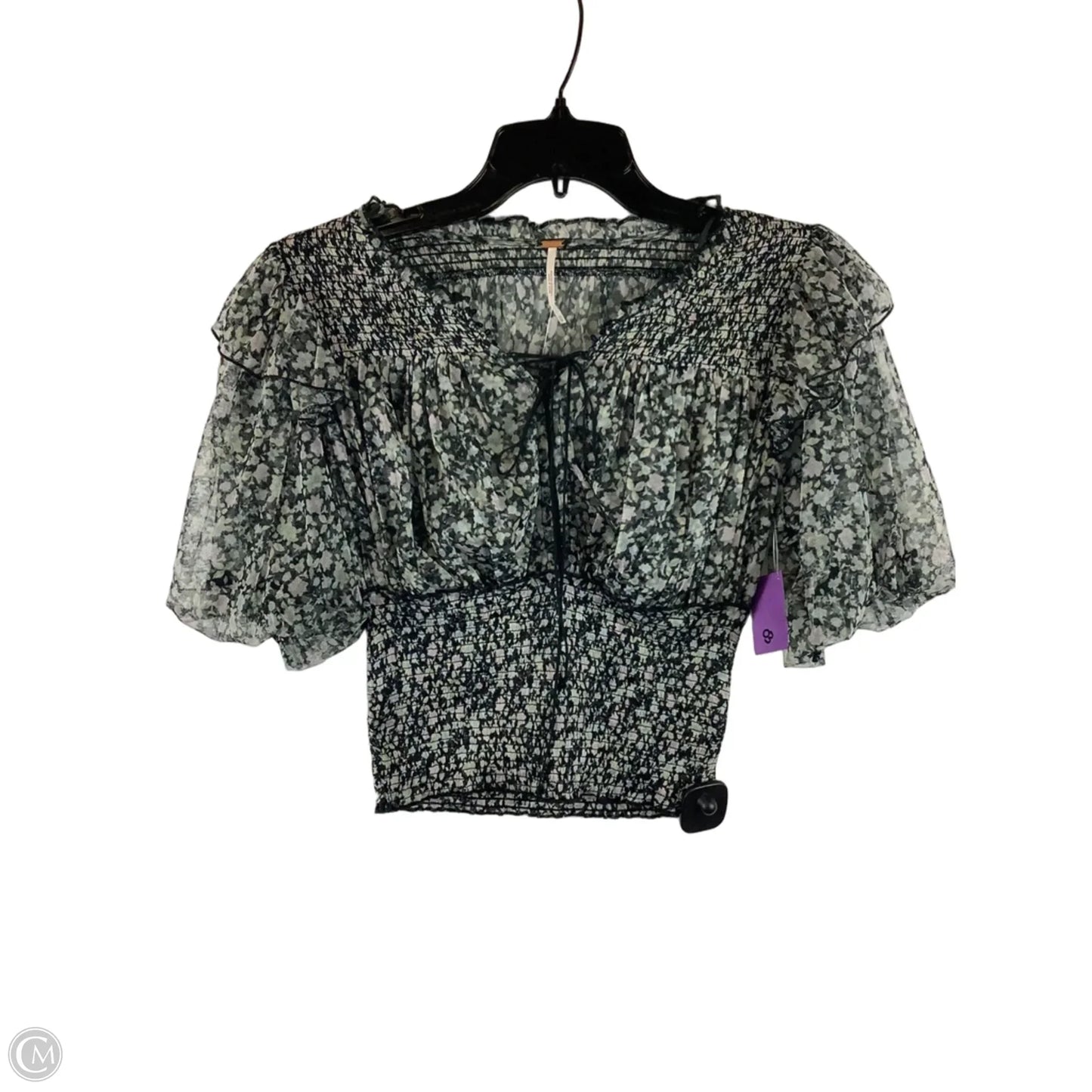 Top Short Sleeve By Free People In Floral Print, Size: Xs