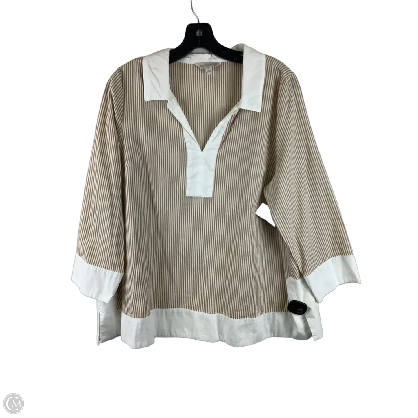 Top 3/4 Sleeve By Crown And Ivy In Striped Pattern, Size: Xl